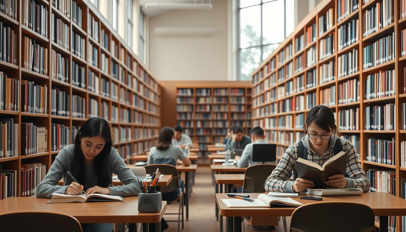 Student using learning strategies while studying